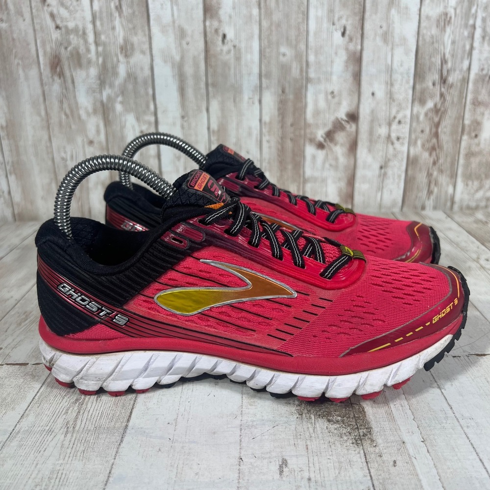 Brooks Ghost 9 Pink Black Silver Running Shoes 1202251B661 Womens 7
